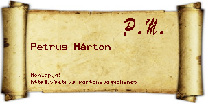 Petrus Márton névjegykártya